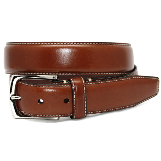 Burnished Tumbled Leather Belt by Torino - Saddle Tan