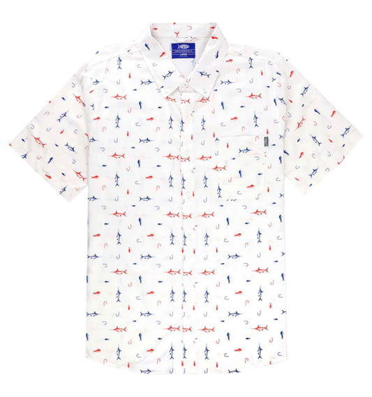 Boatbar Short Sleeve Shirt by Aftco - White