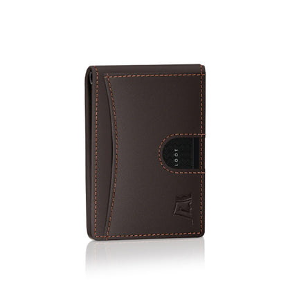 Premium Leather Money Clip Wallet by Kings Loot - Brown