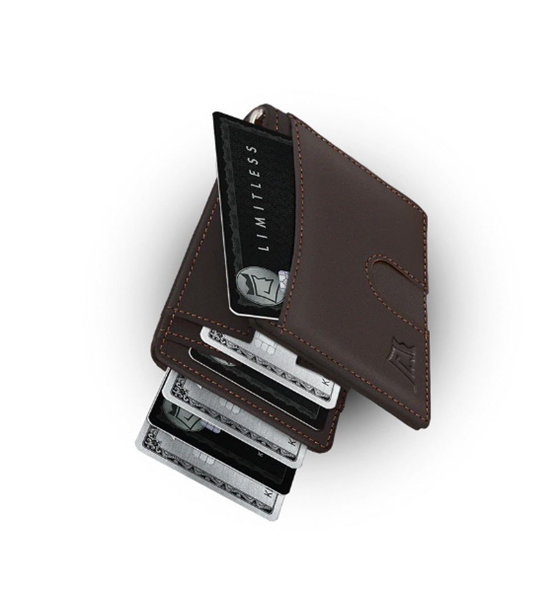 Premium Leather Money Clip Wallet by Kings Loot - Brown