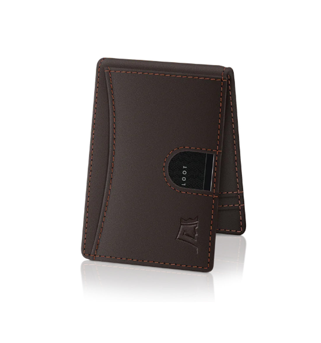 Premium Leather Money Clip Wallet by Kings Loot - Brown