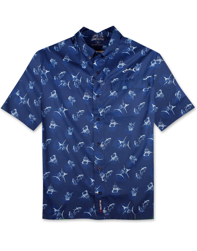 Compass Performance Print Shirt by Bluefin