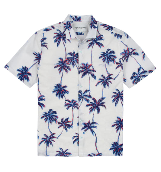 Tropical Pop Cotton Lawn Puckered Shirt by Tori Richard