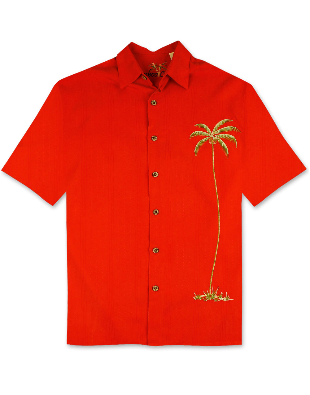 Single Palm Embroidered Polynosic Camp Shirt by Bamboo Cay