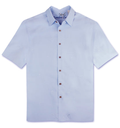 All Over Sailfish Embroidered Polynosic Camp Shirt by Bamboo Cay