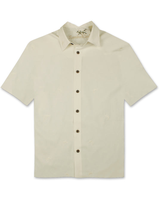 All Over Sailfish Embroidered Polynosic Camp Shirt by Bamboo Cay