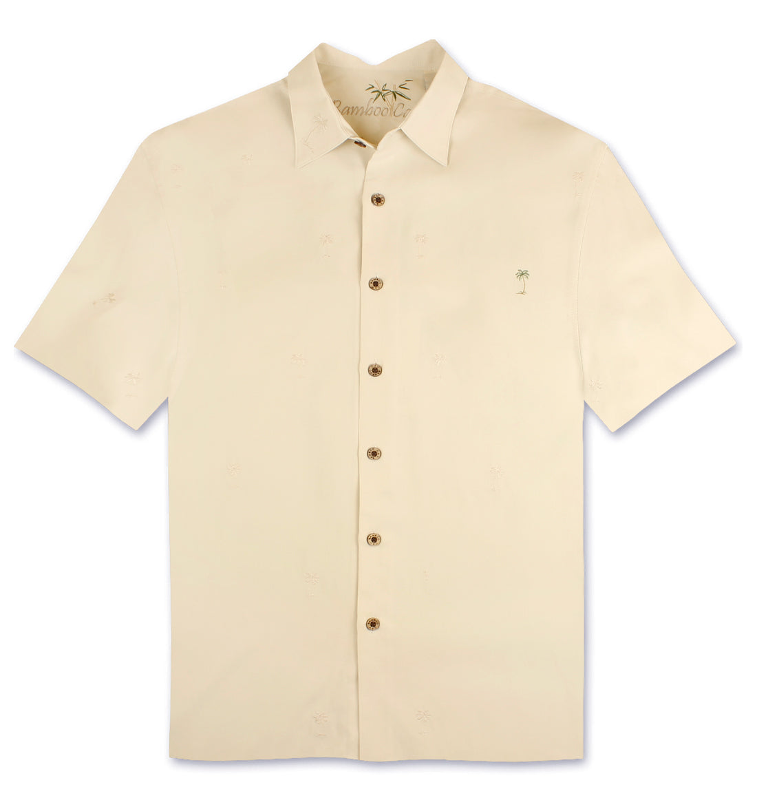 All Over Palms Embroidered Polynosic Camp Shirt by Bamboo Cay