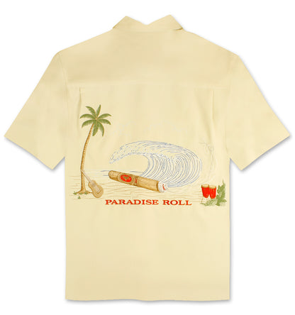 Paradise Roll Embroidered Cigar Camp Shirt by Bamboo Cay