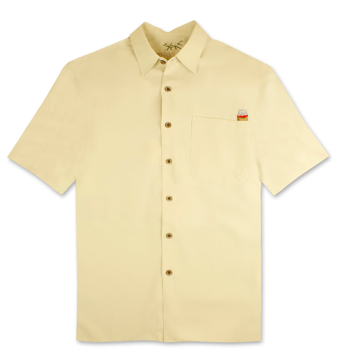 Paradise Roll Embroidered Cigar Camp Shirt by Bamboo Cay