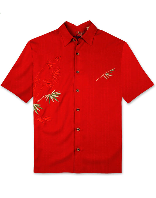 Flying Bamboo Embroidered Polynosic Camp Shirt by Bamboo Cay