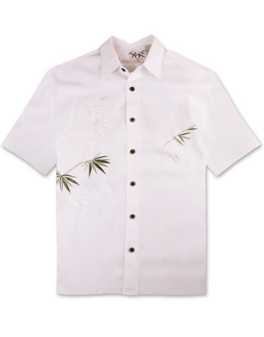 Flying Bamboo Embroidered Polynosic Camp Shirt by Bamboo Cay