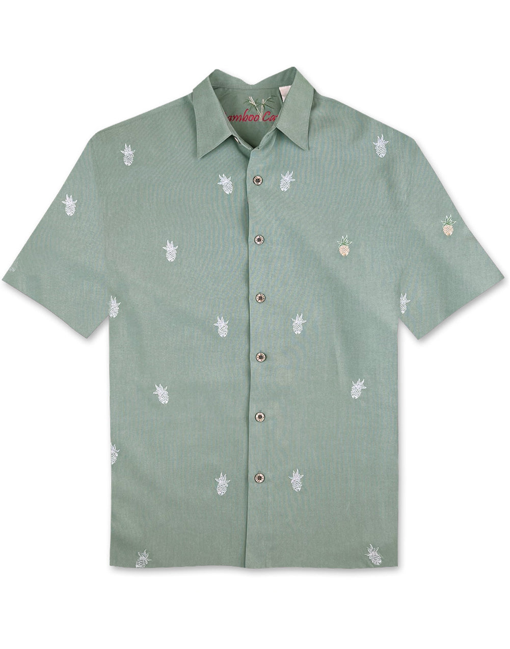 Pineapple Collection Embroidered Camp Shirt by Bamboo Cay