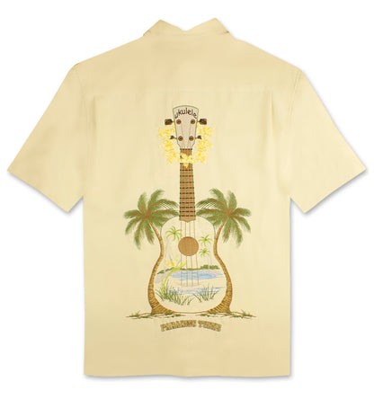 Ukulele Island Embroidered Polynosic Camp Shirt by Bamboo Cay