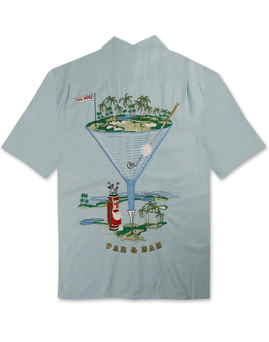 Par and Bar Embroidered Camp Shirt by Bamboo Cay