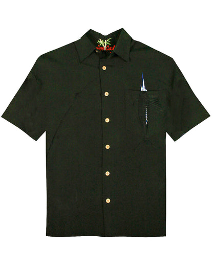 Shake the Hook Embroidered Camp Shirt by Bamboo Cay