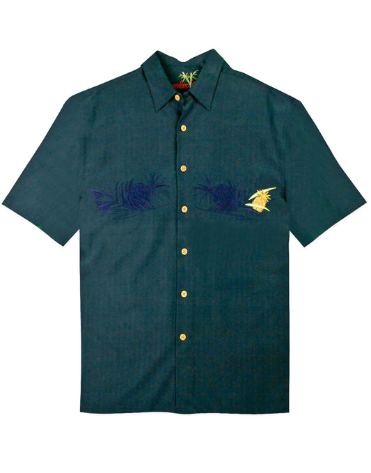 Lonely Pineapple Embroidered Polynosic Camp Shirt by Bamboo Cay