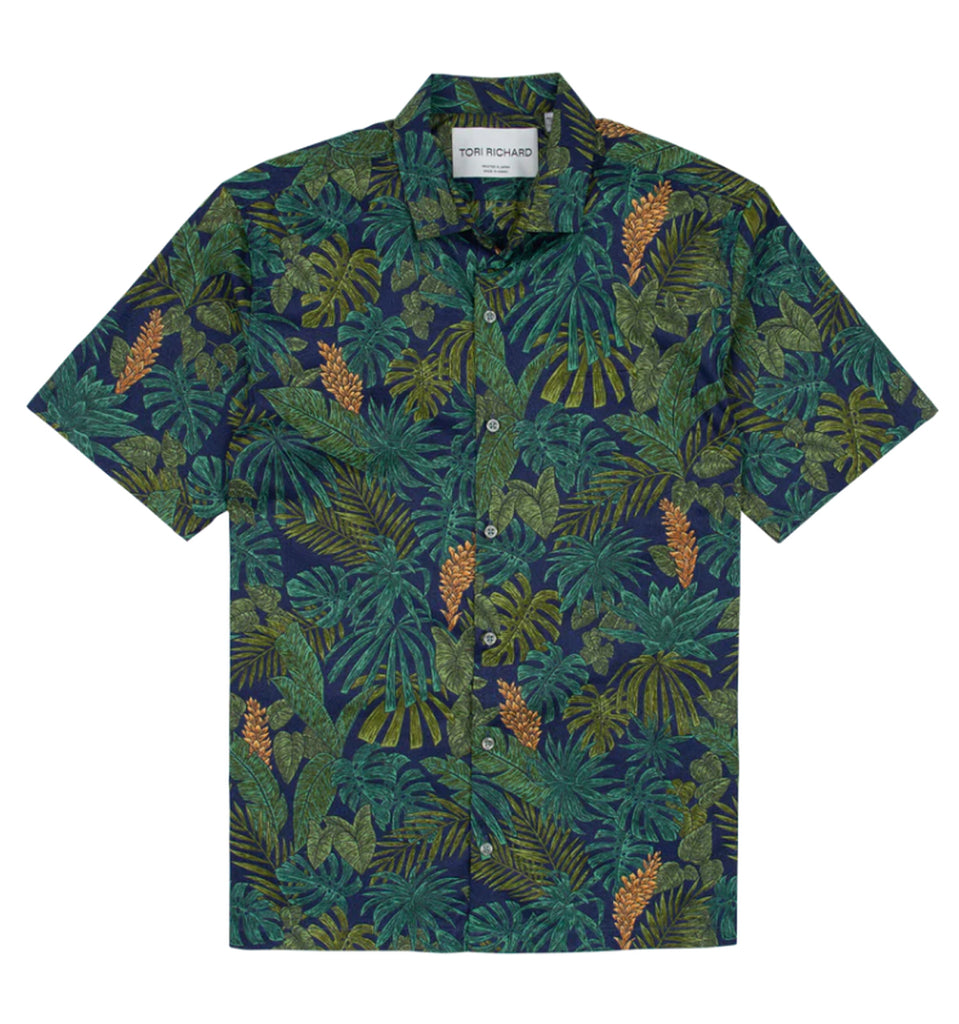 Woodcut Canopy Cotton Lawn Shirt by Tori Richard