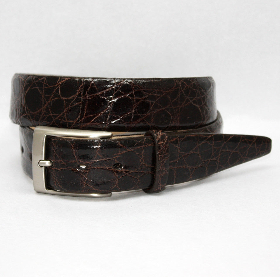 Glazed South American Caiman Belt by Torino Leather