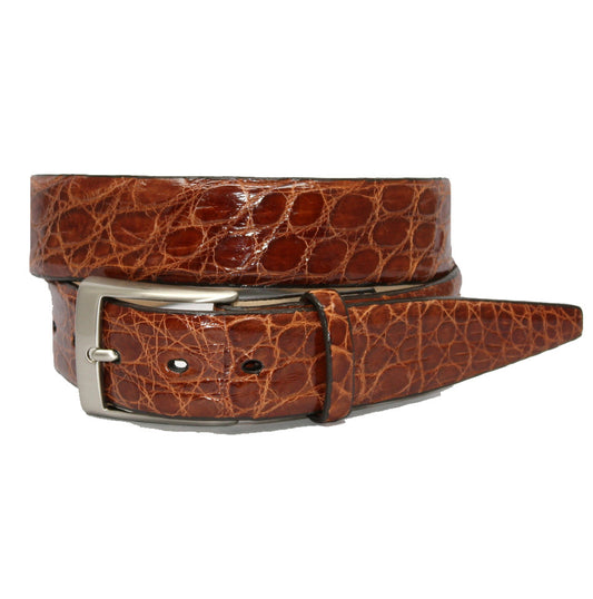 Glazed South American Caiman Belt by Torino Leather