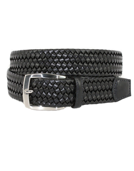 Italian Woven Leather Stretch Belt by Torino Leather