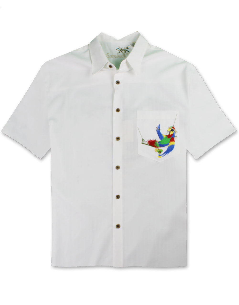 Always Five O'Clock Embroidered Camp Shirt by Bamboo Cay