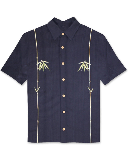 Dual Bamboo Embroidered Polynosic Camp Shirt by Bamboo Cay