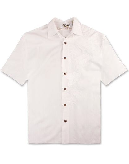 Island Leaf Nation Embroidered Polynosic Camp Shirt by Bamboo Cay